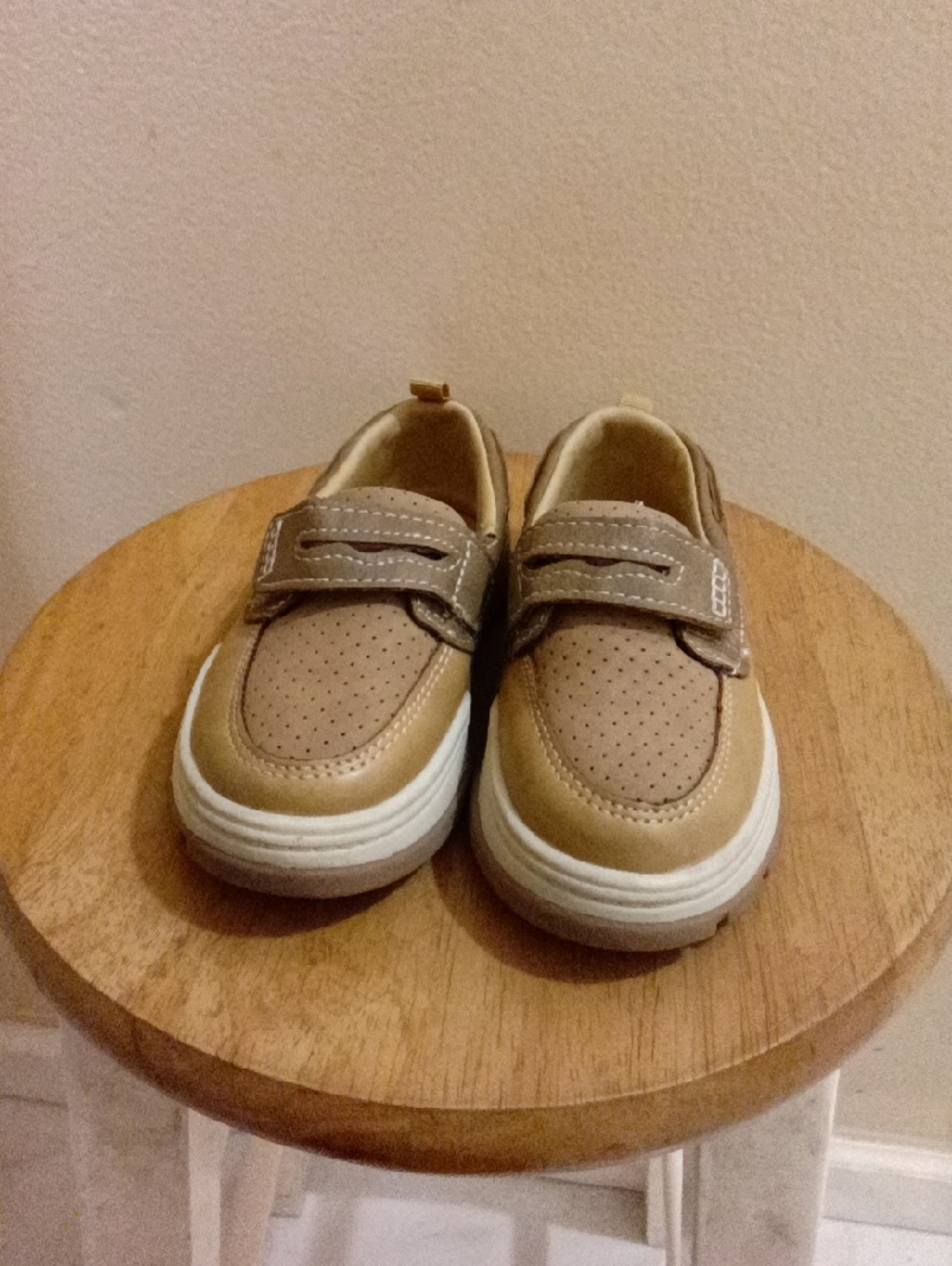 Kids Tan Slip-On Platform Sneakers